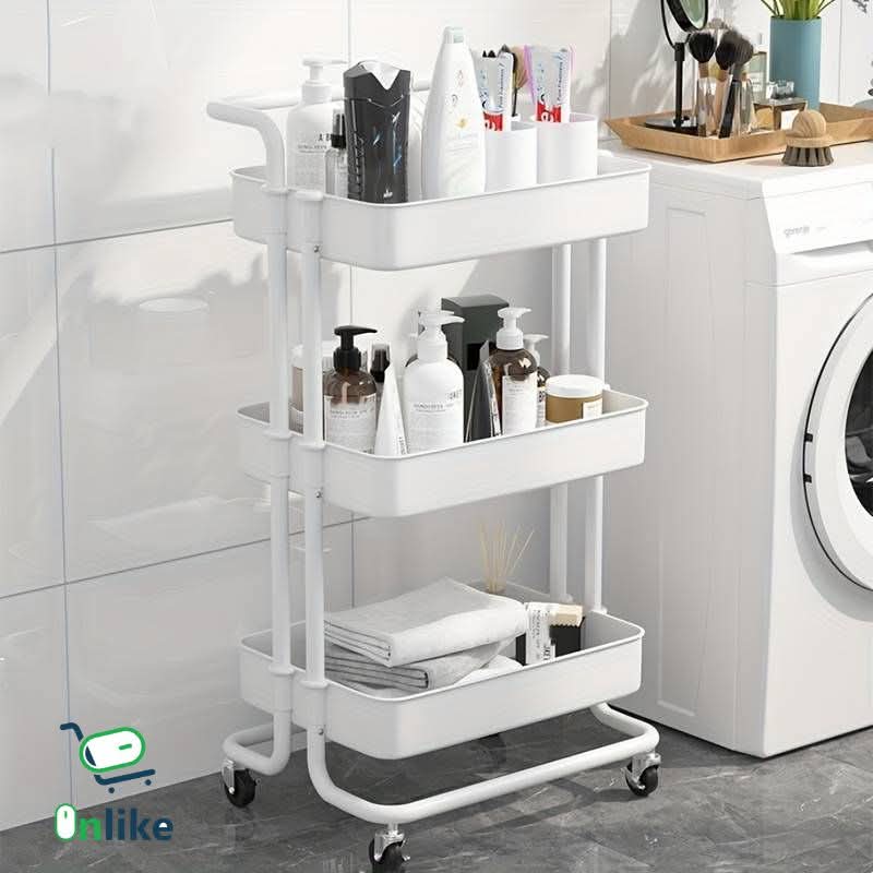 3-Tier Rolling Storage Cart with Handle