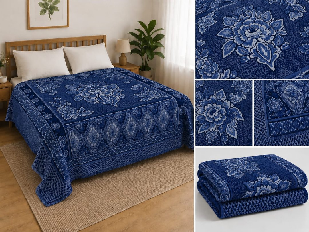 Floral Pattern Quilted Blanket