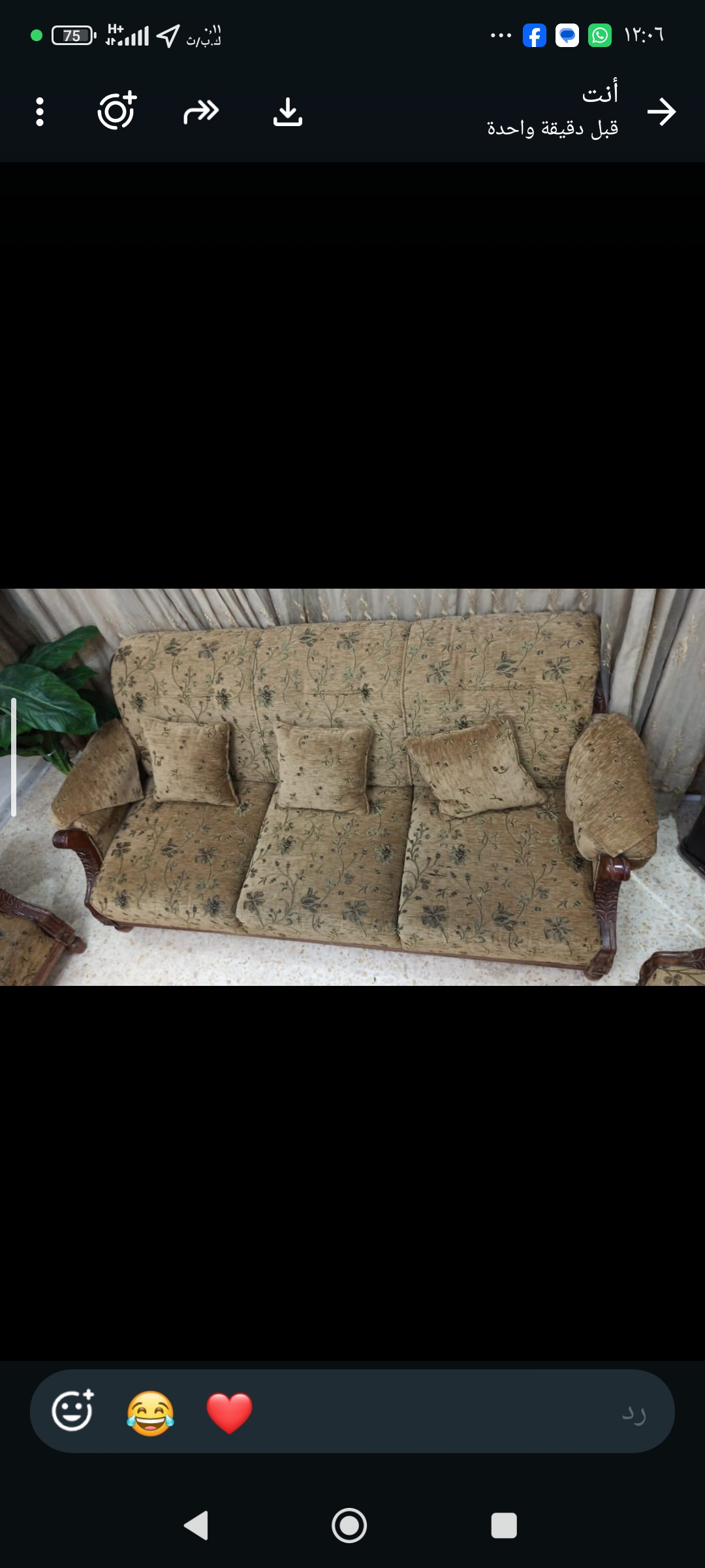Egyptian beech sofa set, Belgian fabric 2