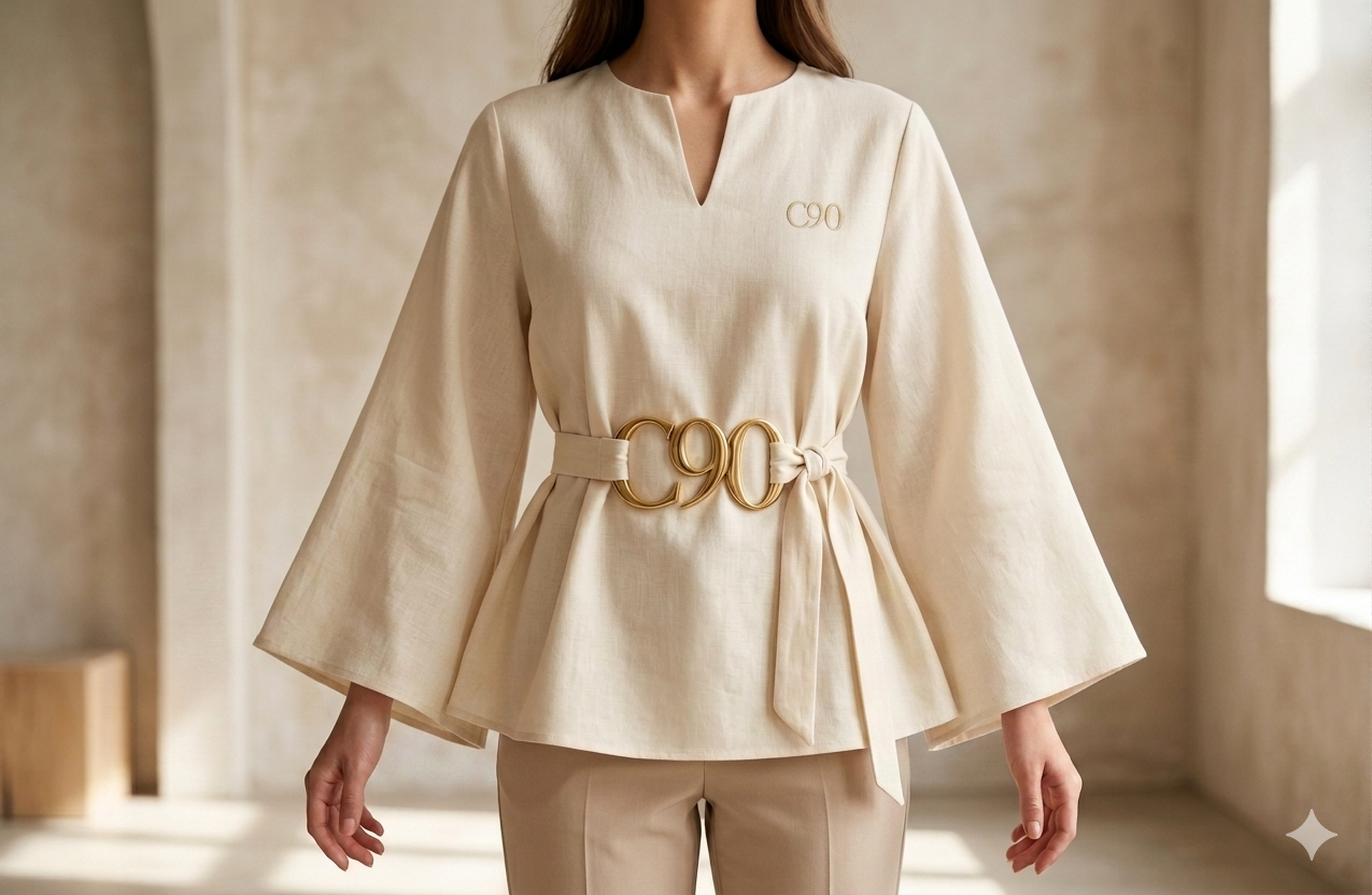 Elegant Beige Tunic with C90 Belt