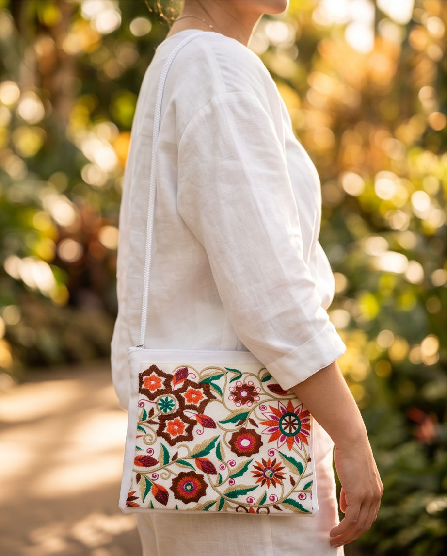 Embroidered Floral Crossbody Bag 3