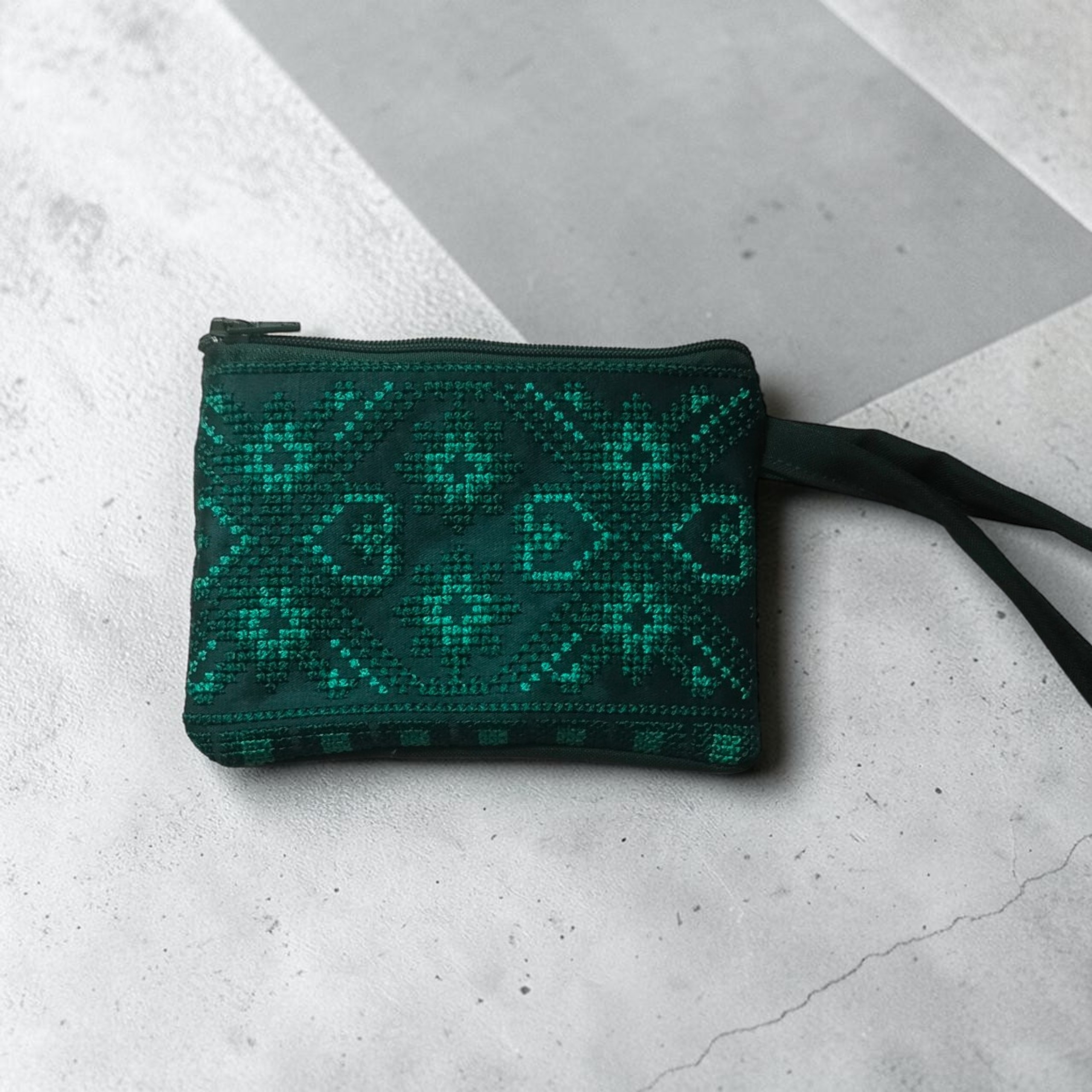 Embroidered Green Pouch Bag 3