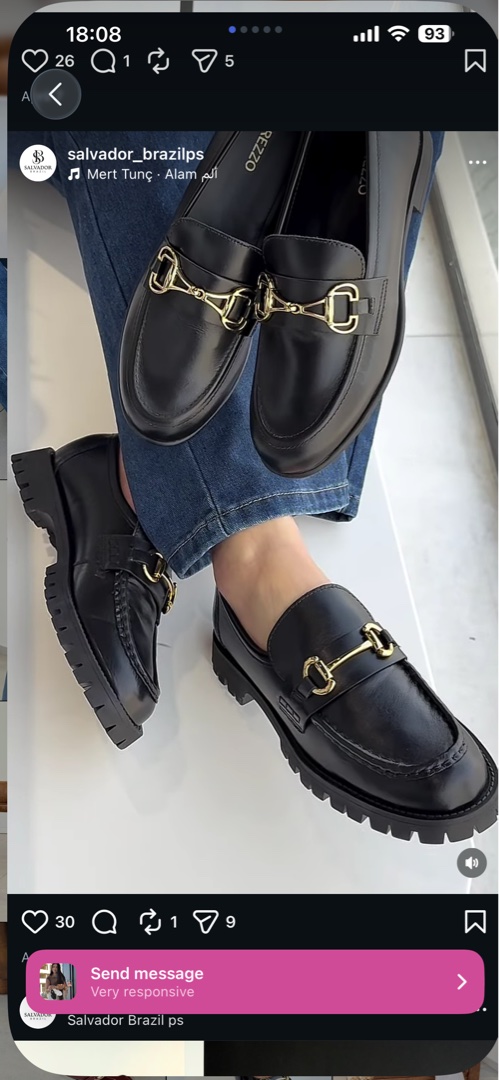 Black Loafers with Gold Buckle 2