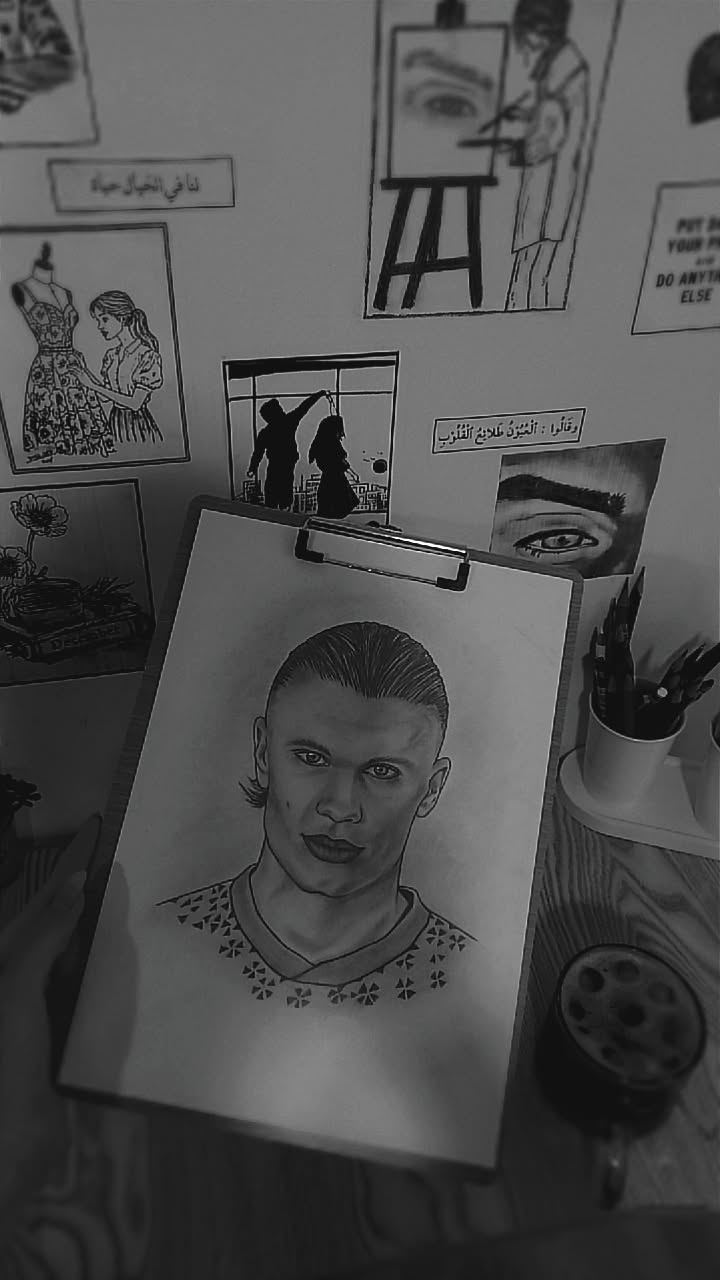 Custom portrait drawing with frame