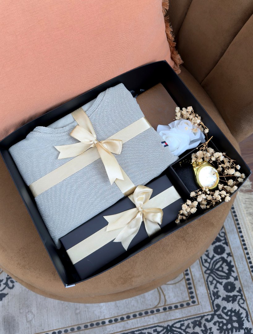 Gift box with jacket and watch
