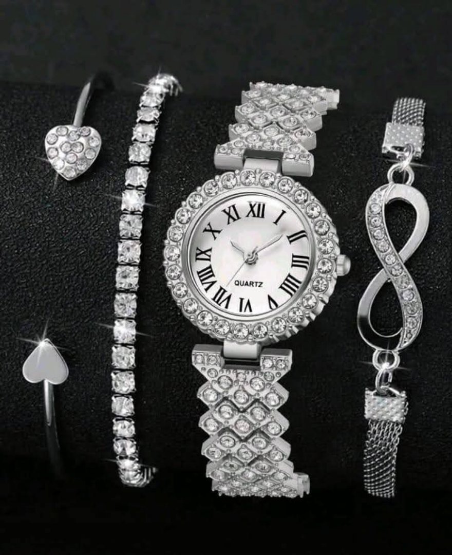 Women's Quartz Watch and Bracelet Set