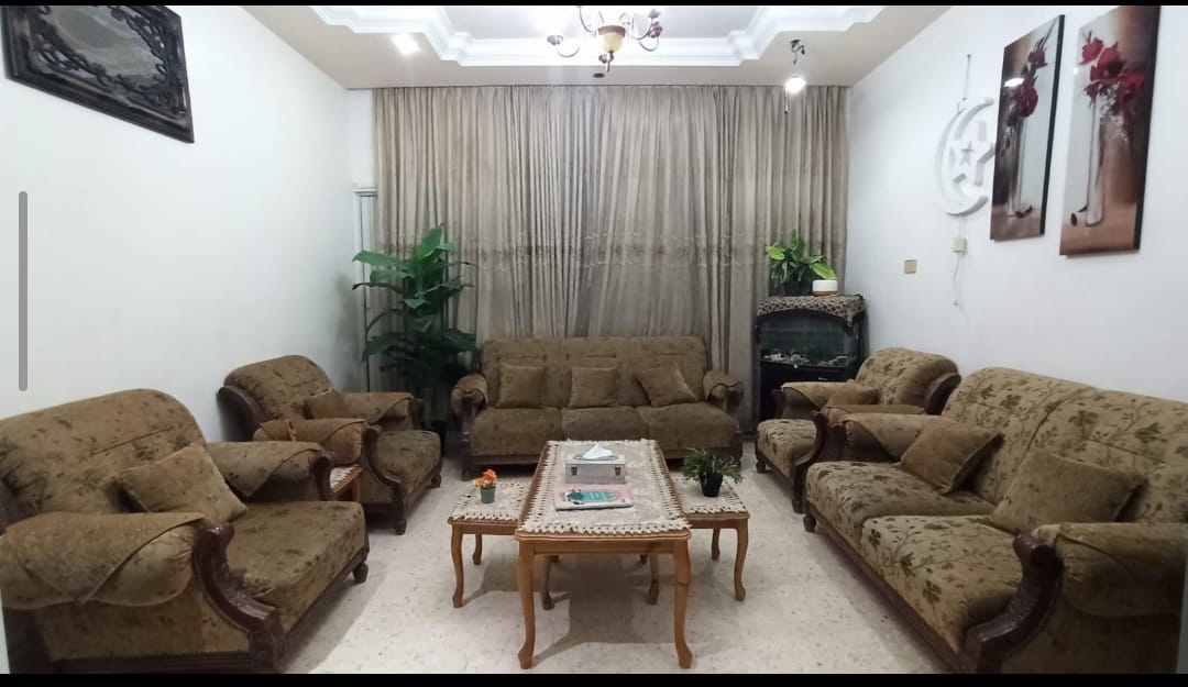 Egyptian beech sofa set, Belgian fabric