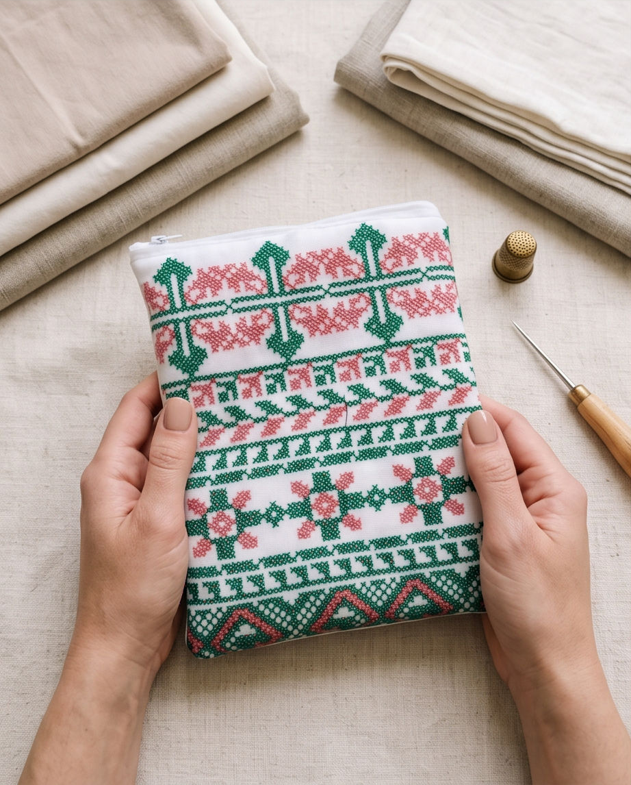 Embroidered Fabric Pouch 2
