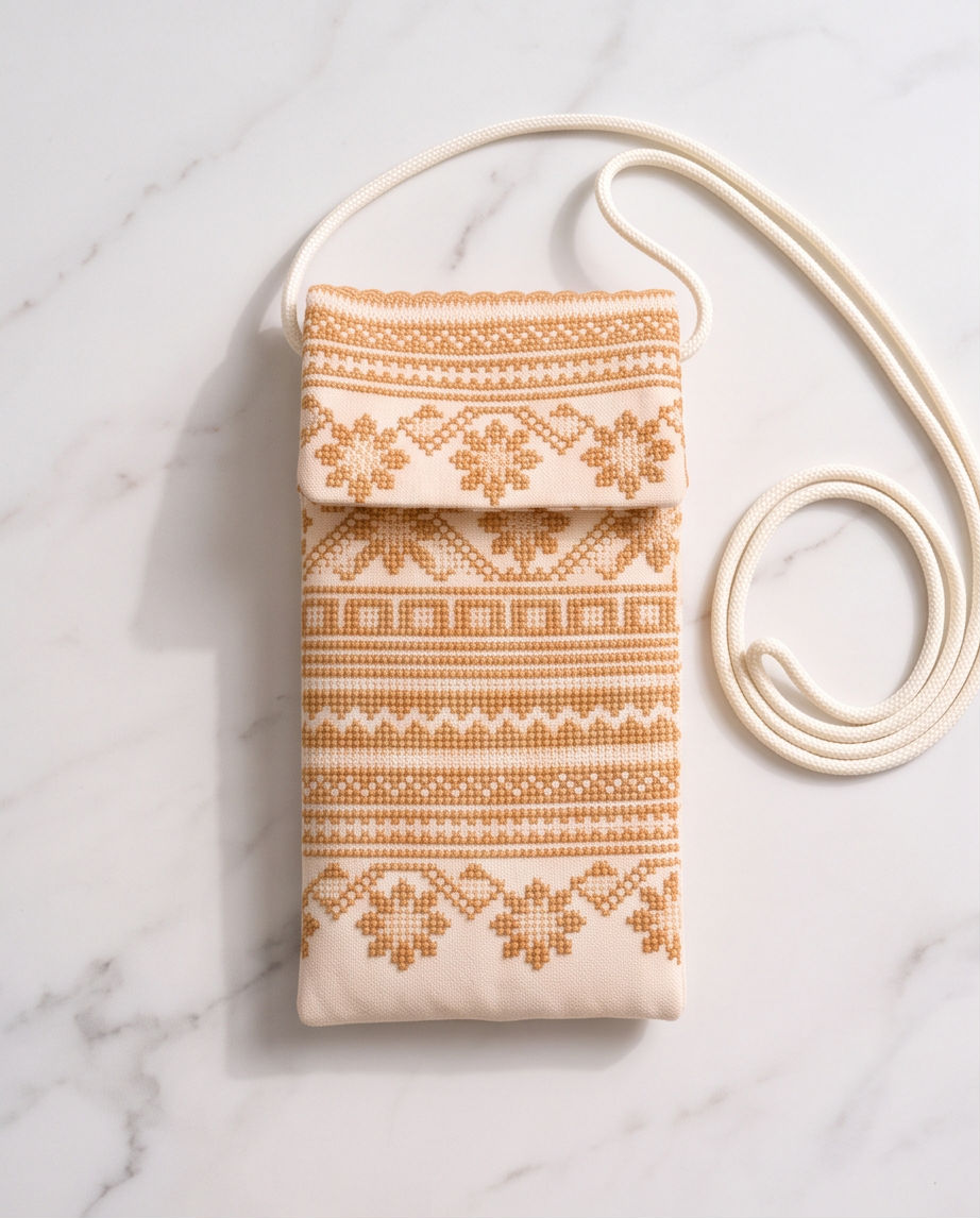 Embroidered Crossbody Phone Pouch