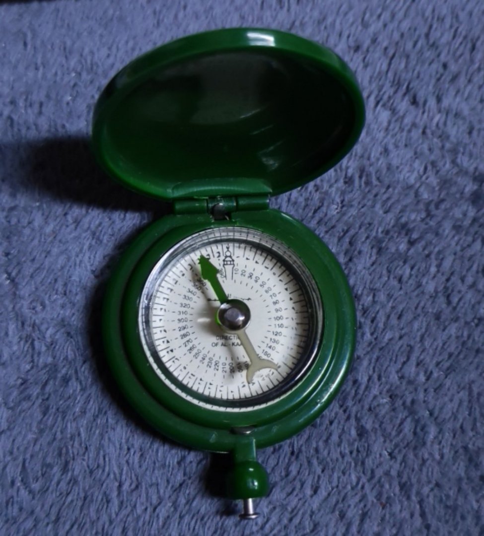 Vintage Green Pocket Compass