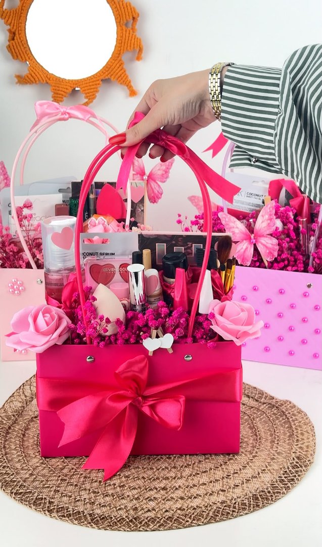 Pink Makeup Gift Basket