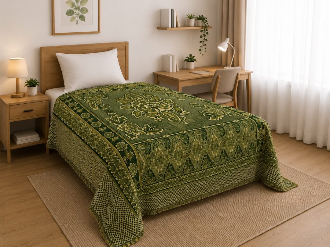 Floral Pattern Quilted Blanket 2