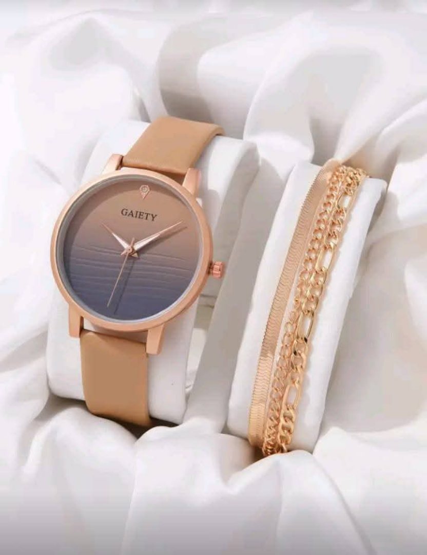 GAIETY Women's Watch and Bracelet Set