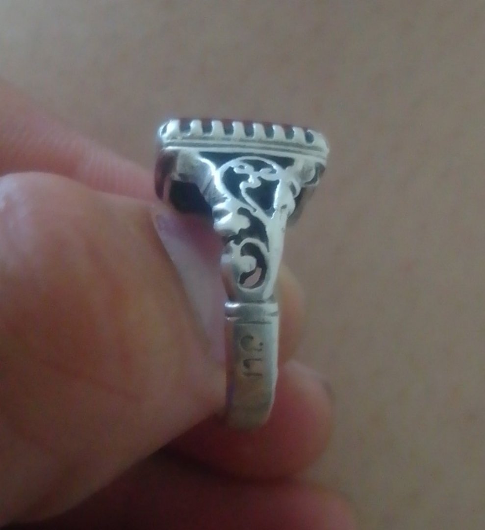 Silver Ring with Red Stone