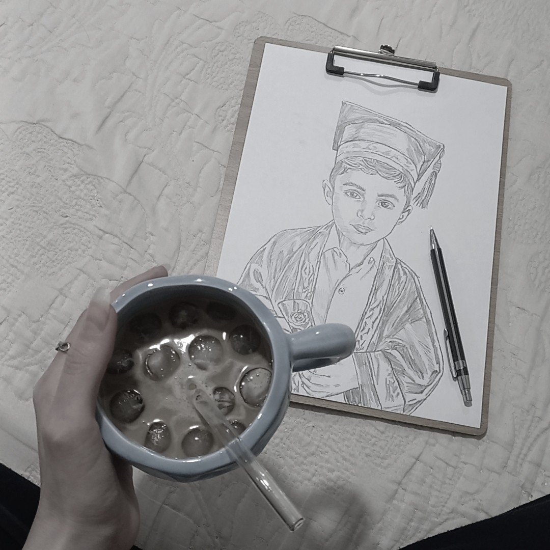 Custom portrait drawing with frame 4