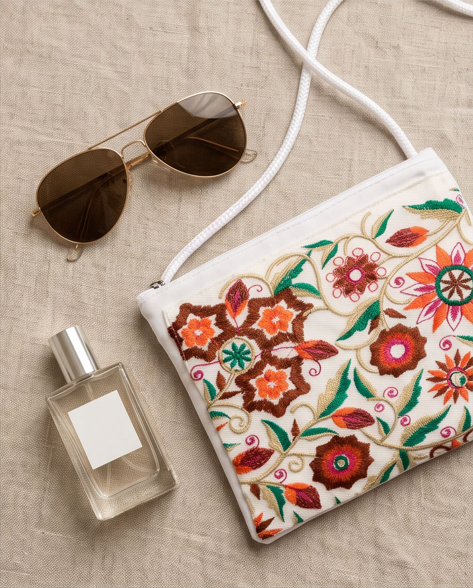 Embroidered Floral Crossbody Bag