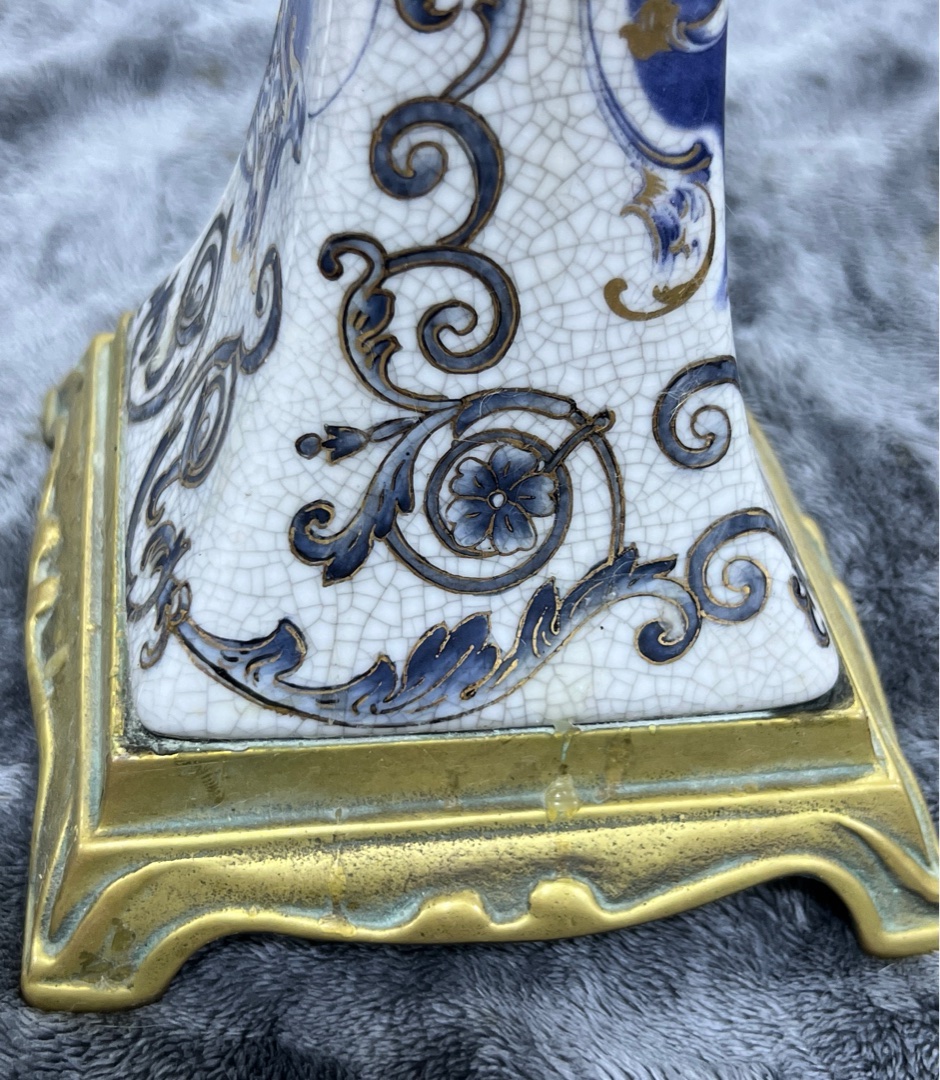 Vintage Brass and Ceramic Candlestick Holder 2