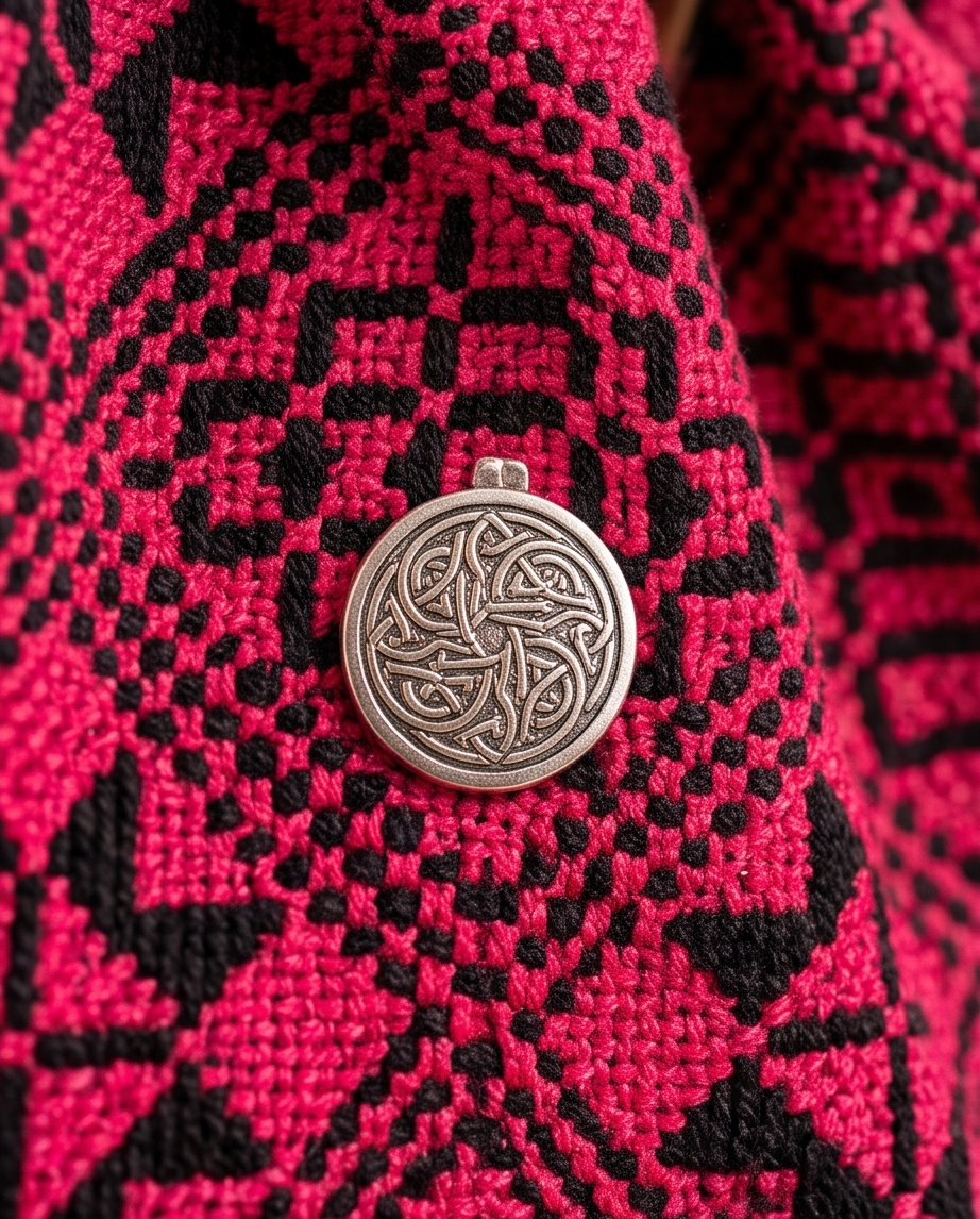 Handmade Drawstring Handbag with Celtic Knot Charm 2