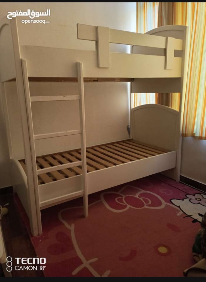 White Wooden Bunk Bed