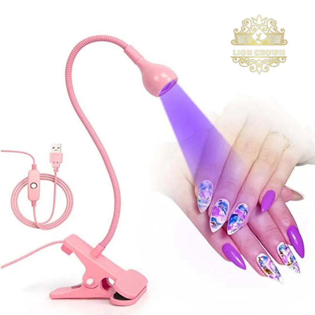 LION CROWN Pink USB UV LED Nail Lamp with Clip