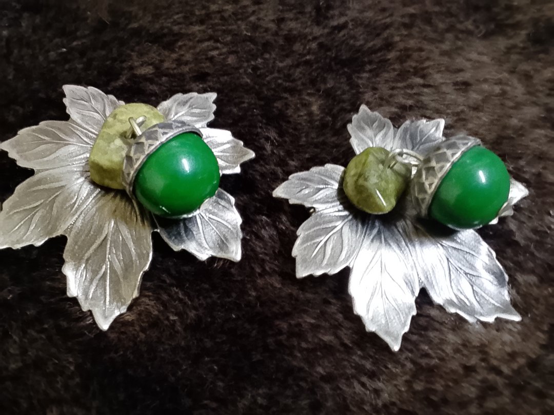 Acorn and Leaf Brooches
