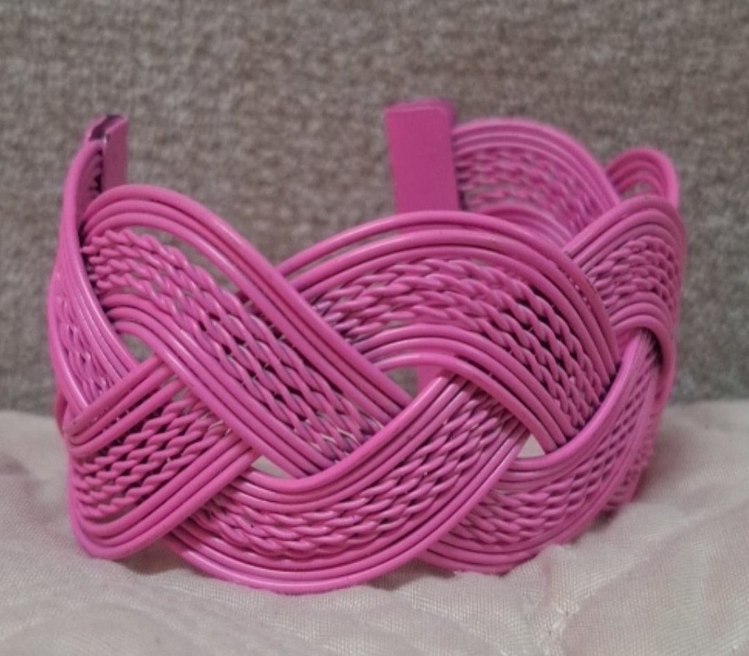 Pink Woven Cuff Bracelet